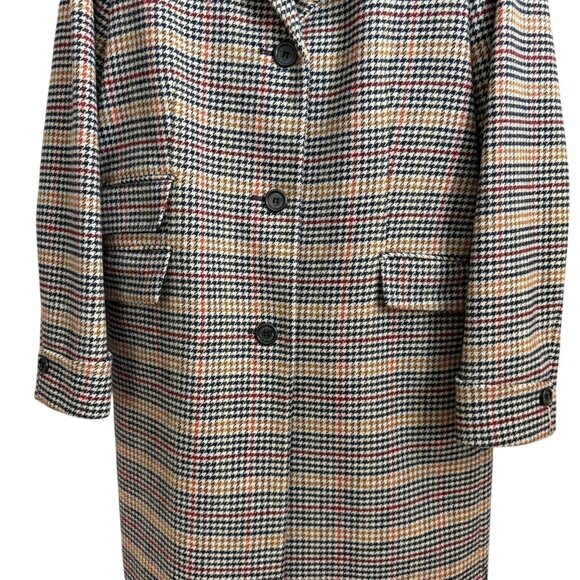 Ralph Lauren Houndstooth Plaid Wool Reefer Coat Old Money Preppy Academia 6 - Picture 5 of 10